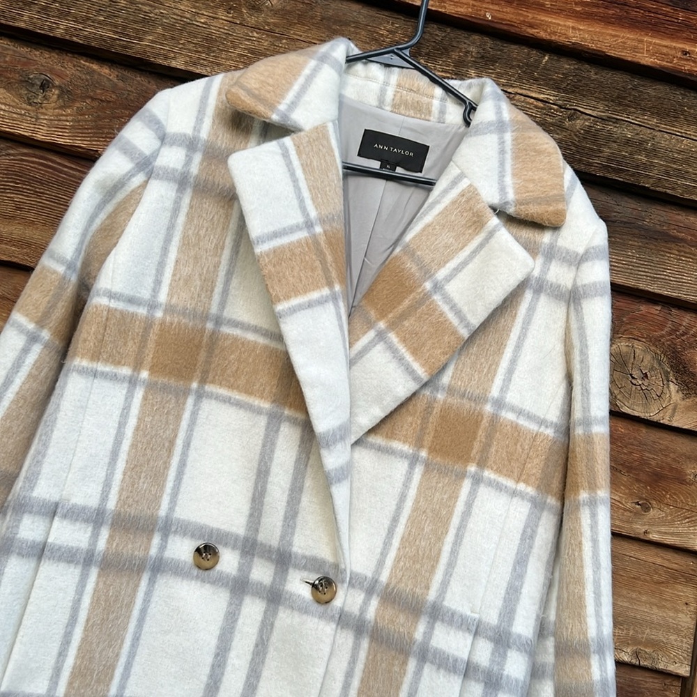 Ann Taylor nwot plaid jacket wool blend fully lined - Picture 3 of 7
